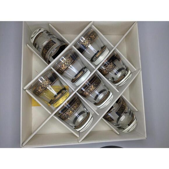 Vintage Aristocrat By Dominion Set of 8 24k Gold Tumbler Glasses - Picture 2 of 8